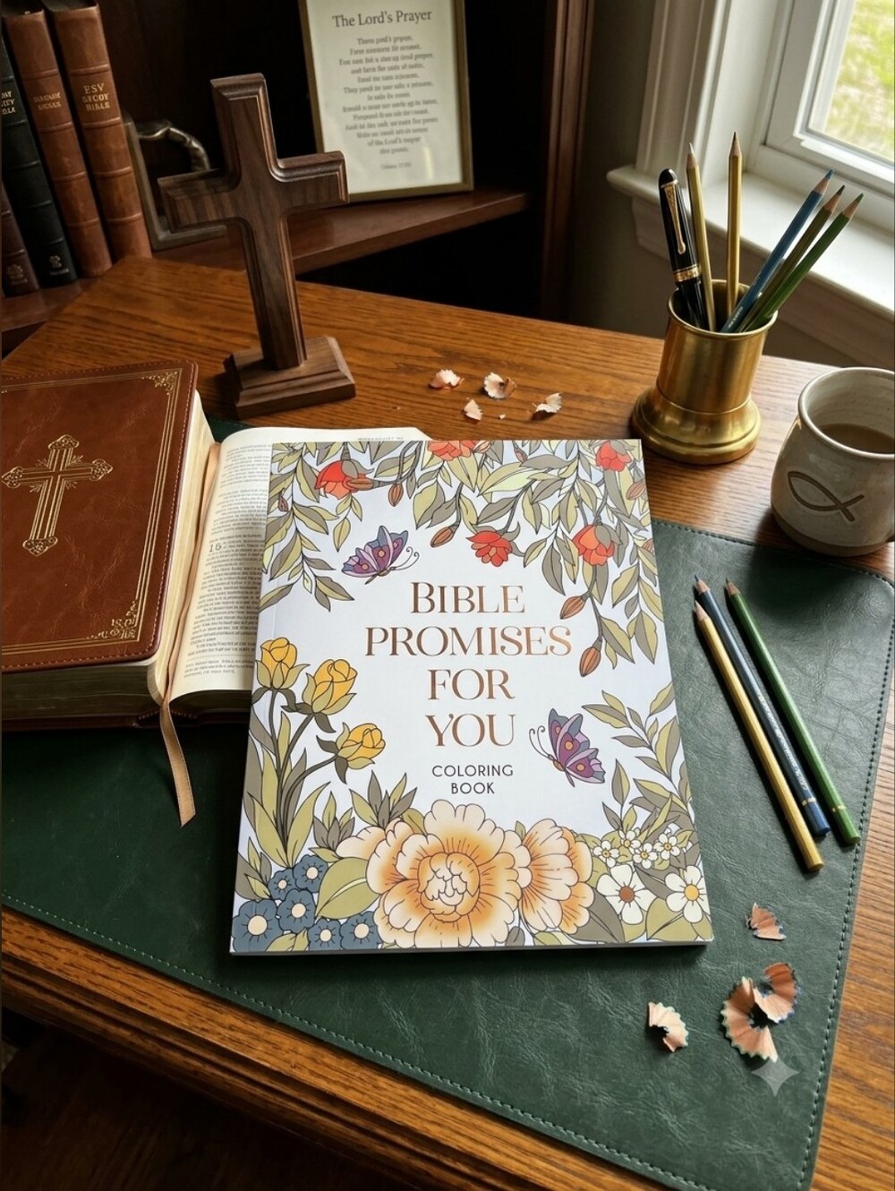 Bible Promises for You Coloring Book - Floral Cover (White) - Picture 3 of 4